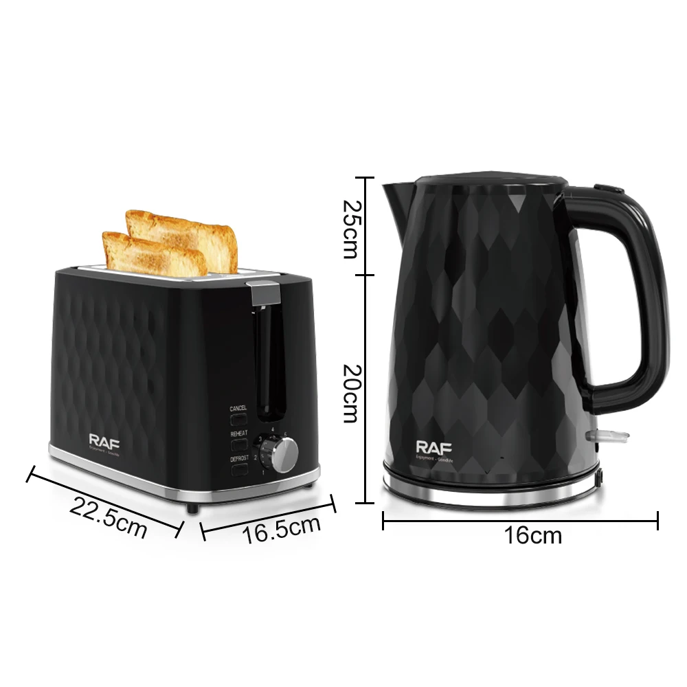 Hot sale Source factory production 2 Slicer Bread Toaster Kettle Set