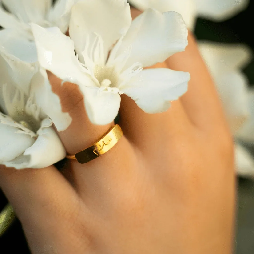 New Arrival Arab Jewelry ALHAMDULILLAH Stainless Steel Love Patience Peace For Men and Women Minority Ethnic Style Ring