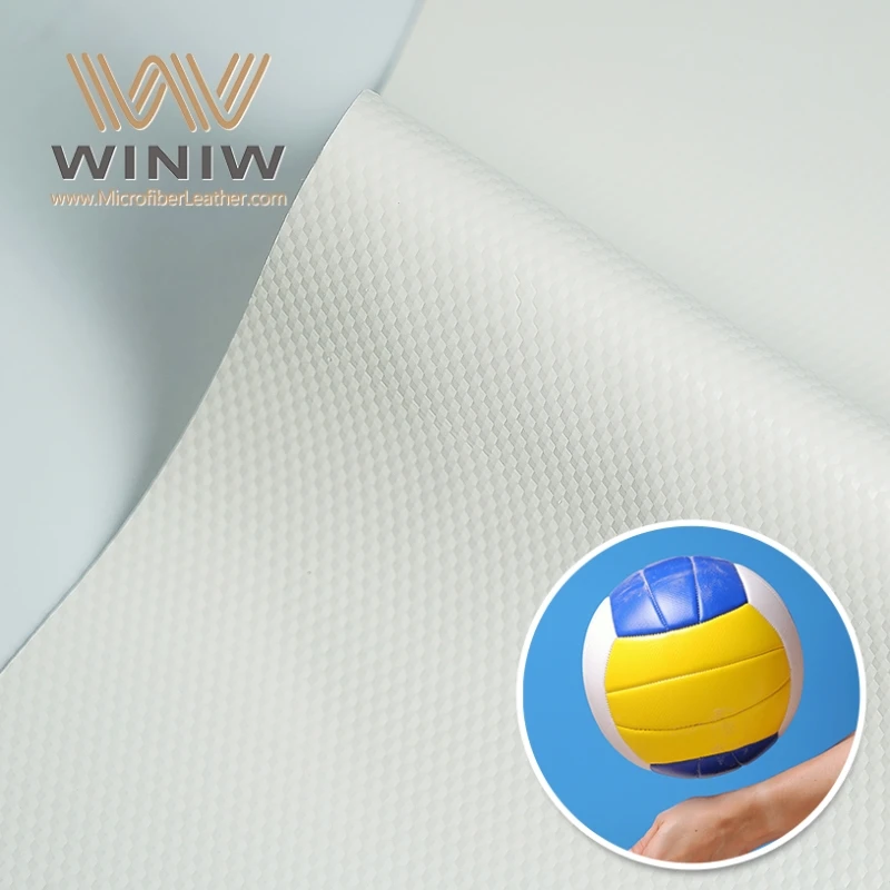 High-Class High Tearing Vegan Artificial Leather Fabric Micro Fiber Leather PU Faux Fabric For Volleyball Making