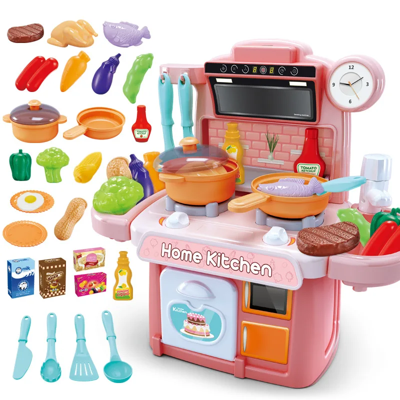 
Custom DIY Free Combination Role Play Children Mini Play House Toy Girls Plastic Kitchen Toys 