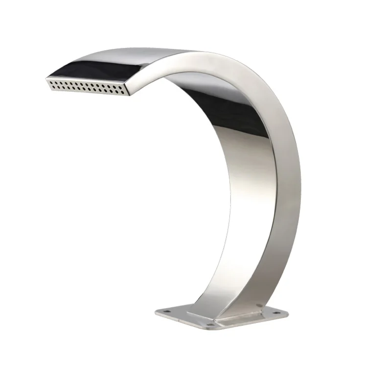 Factory Make Customized Stainless Steel RGB LED Light Spillway Cobra Waterfall For Homes Decorative