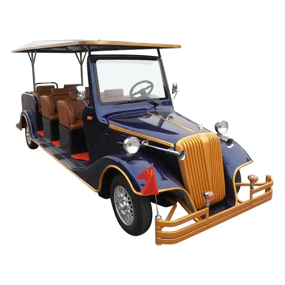 CE Approved Luxury 8 Seats Electric Classic Vintage Car With Tubeless Tires and Aluminum Rim
