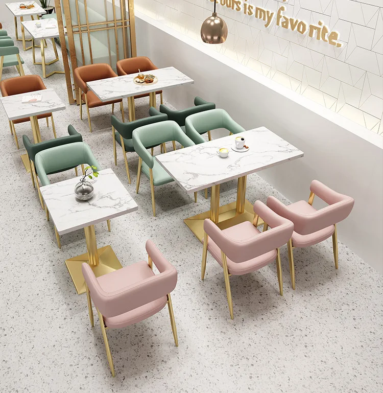 Wholesale Marble Desktop Coffee Shop Cafe Tables Dining Table Restaurant Furniture For Sale