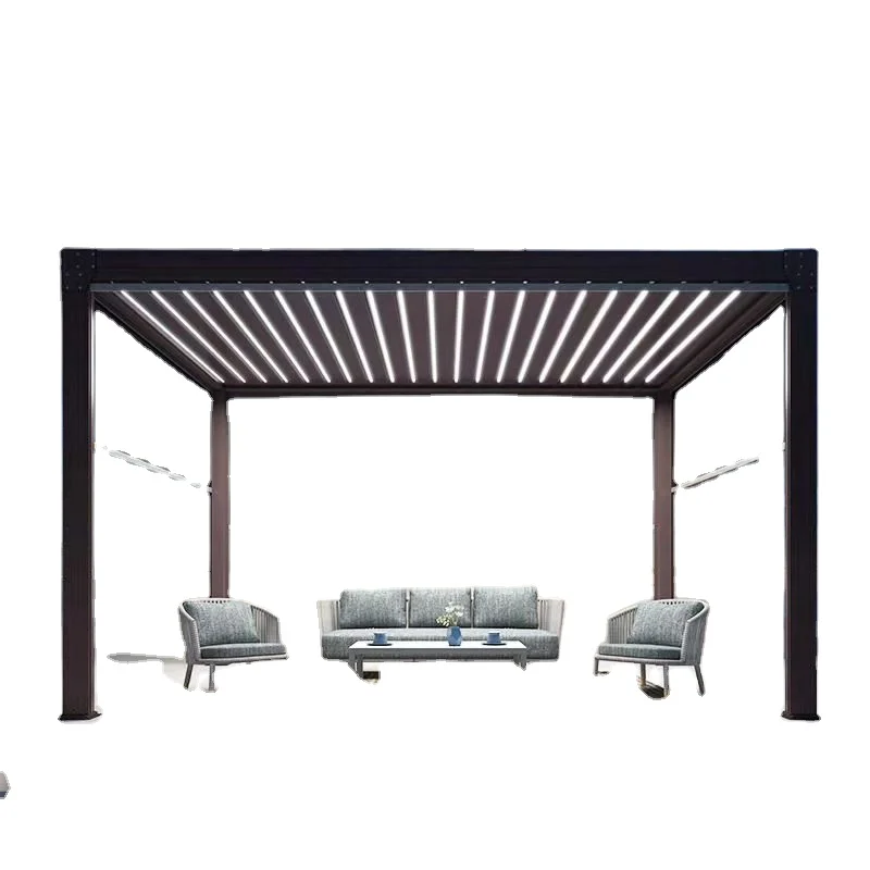 Porch Pergolas Electriques Folding Aluminum Motorized Pvc Aluminium Gazebo Outdoor Pergola Aluminium Led