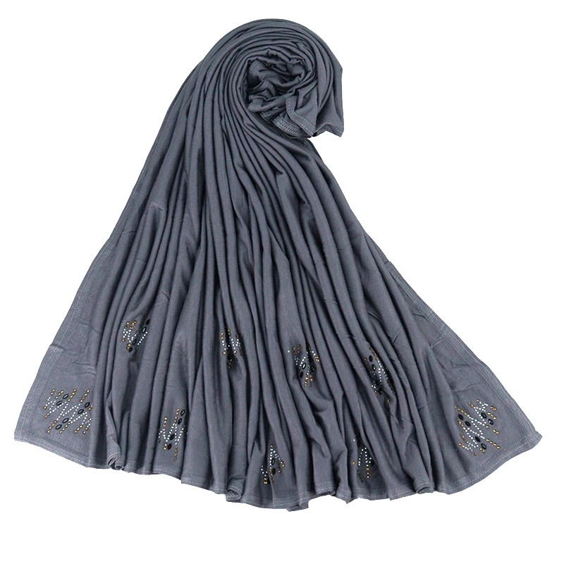 Wholesale high quality Jersey scarf very stretchy jersey scarf with hot drill accessories jersey muslim women scarves