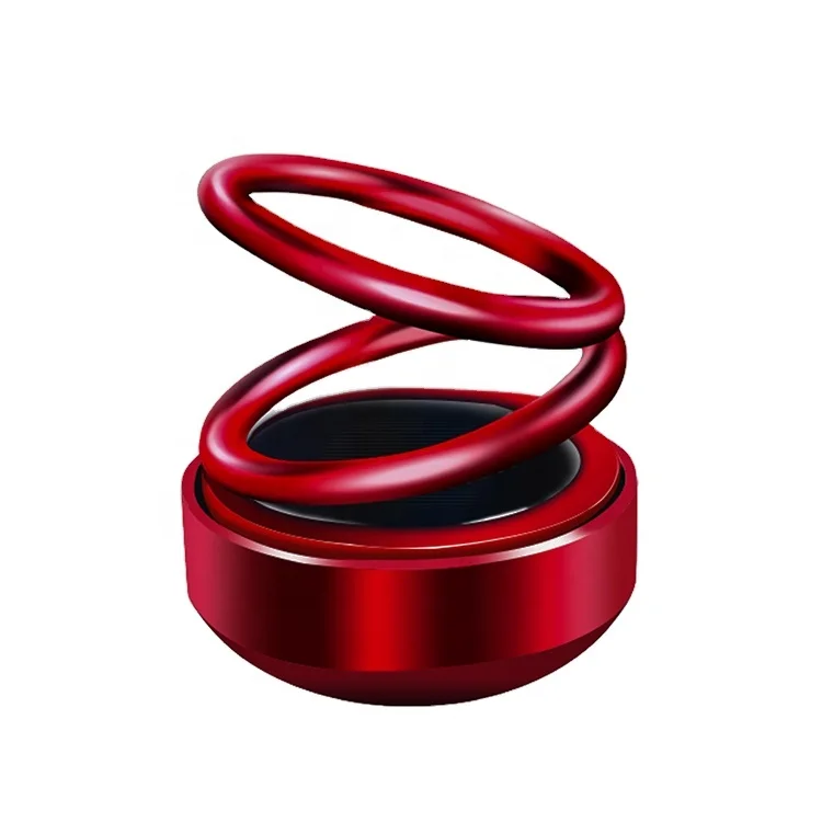 popular solar power  double ring suspension 360 rotary car aromatherapy dashboard car perfume