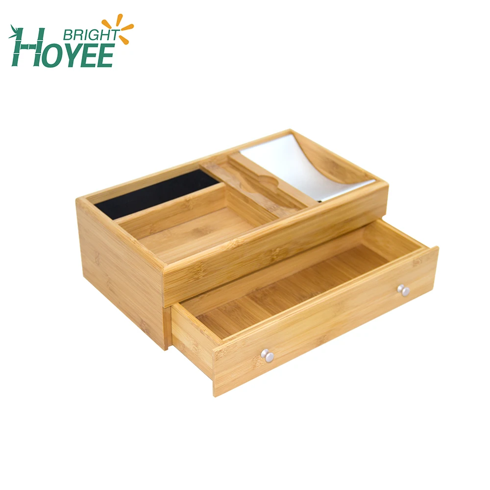 Wholesale Bamboo Desk Organizer Drawer Storage Box