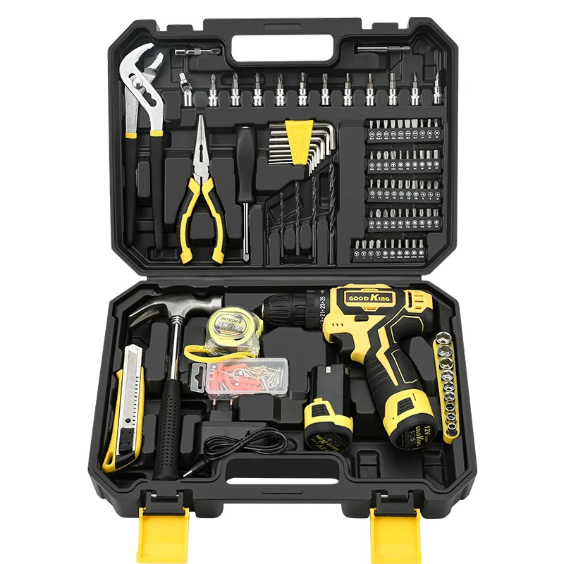 Goodking power tool combination kits combo kit max 12v 195 pieces power works cordless tools