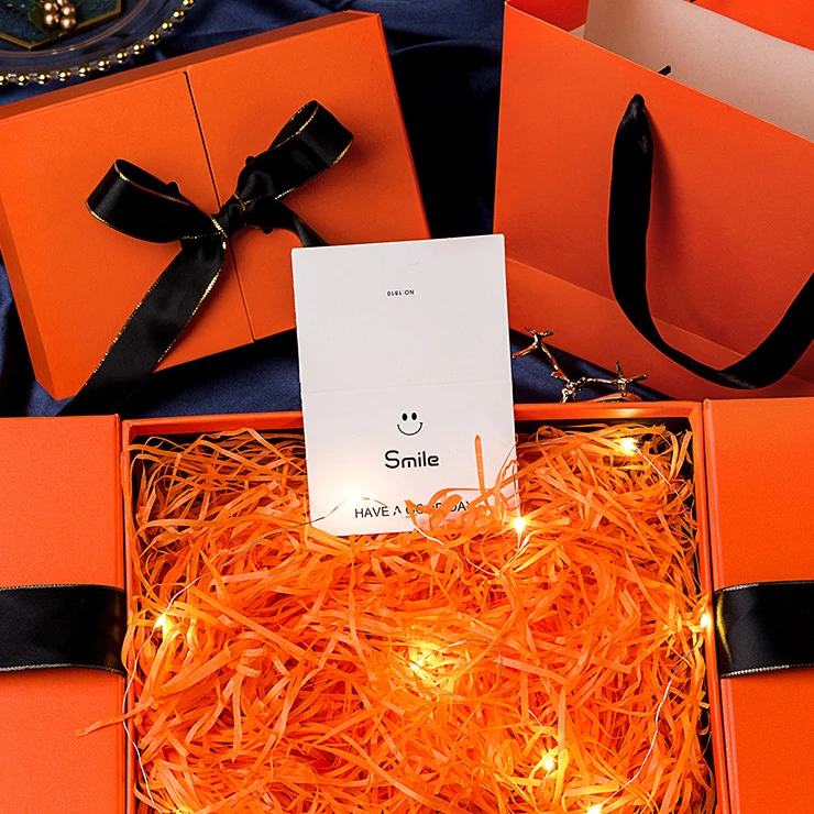 Luxury Lid Paper Gift Packaging Box Printing Hard Rigid Cardboard Box Cardboard Paper Wedding Mailer Box with Ribbon Closure