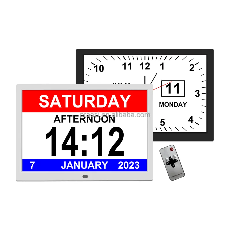 Pros Auto Dimming Extra Large letter Smart 15 inch Dementia Alzheimer Digital Calendar Day Clock for Memory Loss Seniors