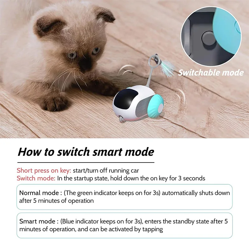 Wholesale Electric Smart Cat Toys With Feathers Abs Smart Automatic Cat Toys Interactive Toys