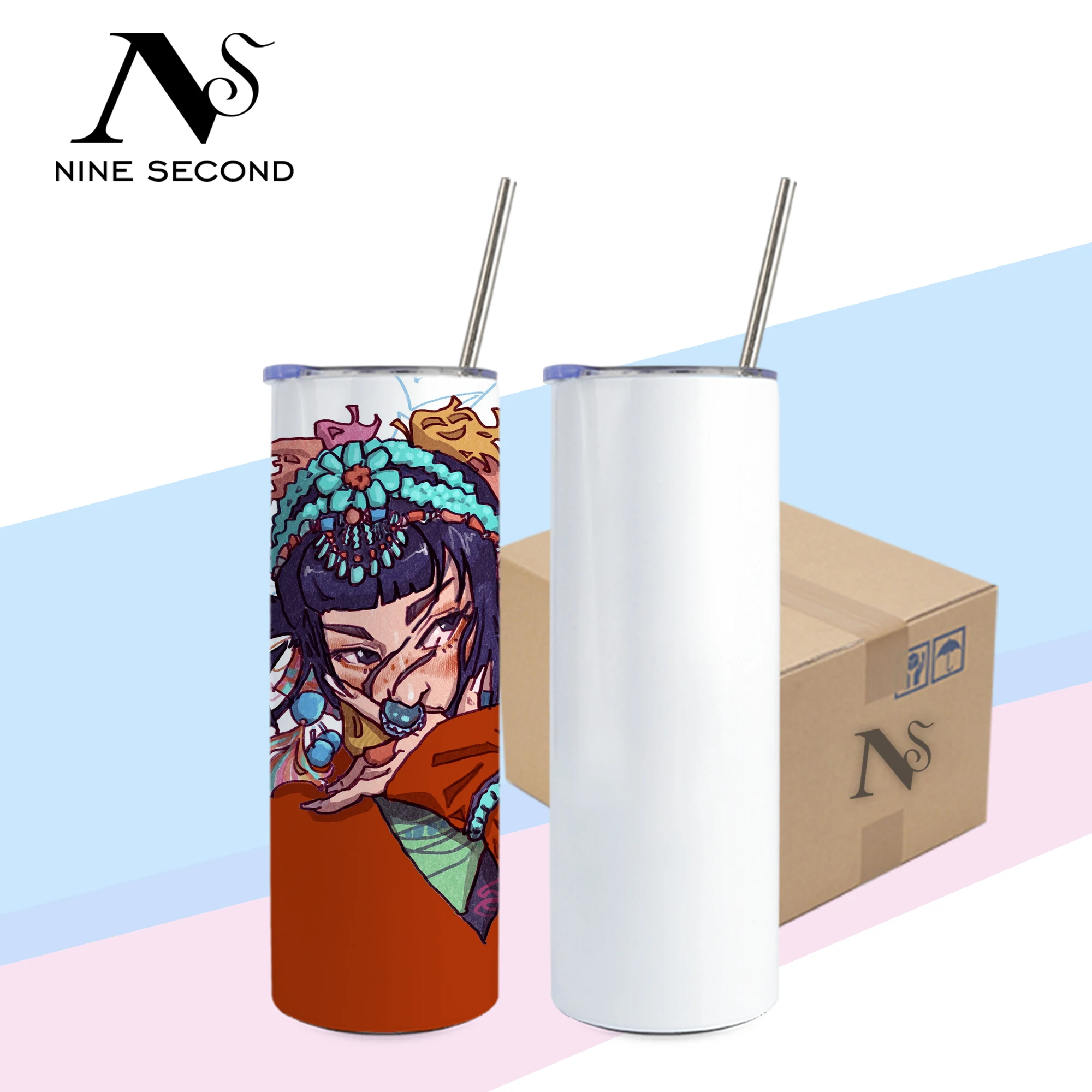 Usa Warehouse Wholesale Kids Straight 20oz 30oz Drink Cup Insulated Skinny Stainless Steel Blanks Sublimation Tumbler with Straw