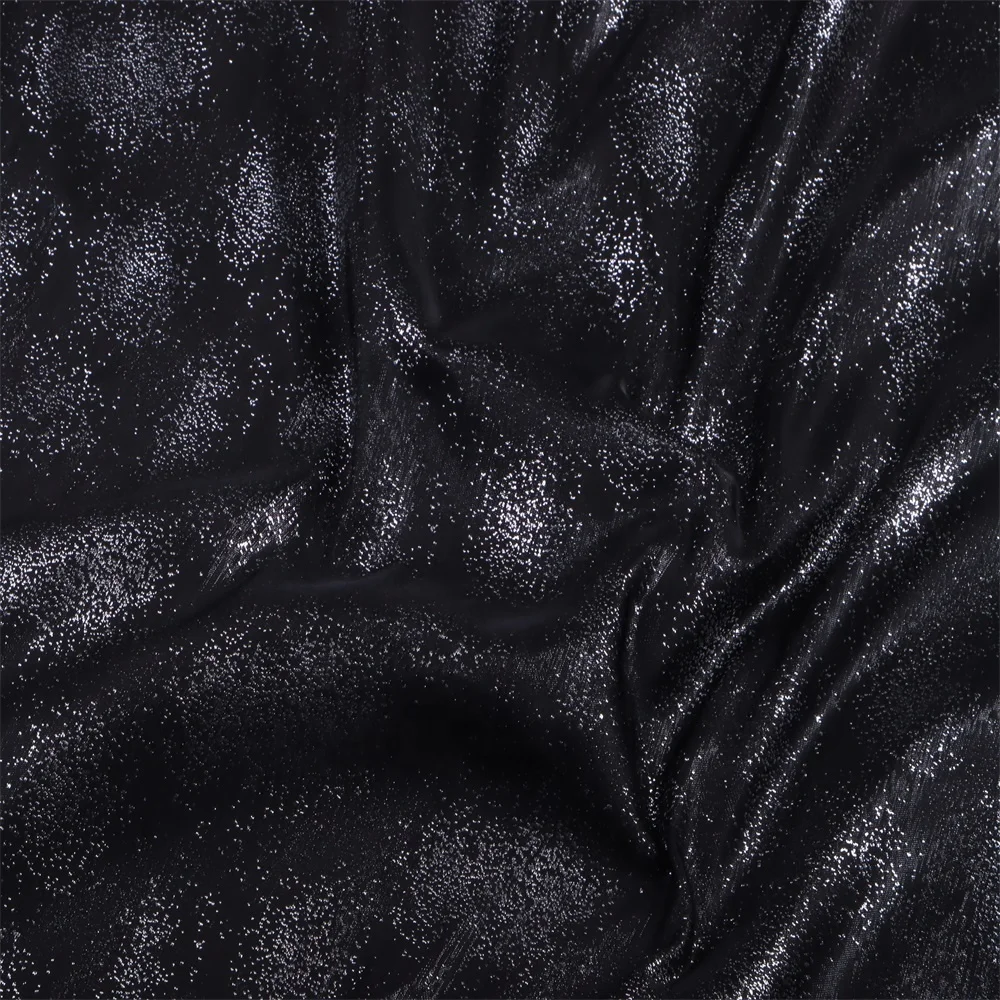 JIAYI Brand Fabric Cloth Black and Silver Star Pattern Clothes Women Dresses and Home Textile Curtain Jacquard Fabrics