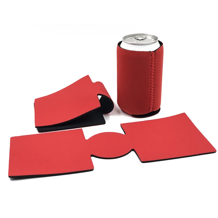 Sublimation Blank Beer Can Coozzie Holder Folding Custom Logo Insulated Can Coolers for Sports Outdoors