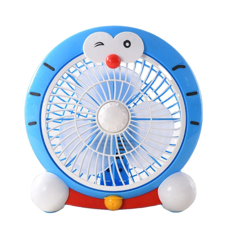 Милый вентилятор с мультяшным рисунком, перезаряжаемый, для офиса, с воздушным охлаждением, цветной маленький настольный вентилятор, ручной Электрический мини-вентилятор