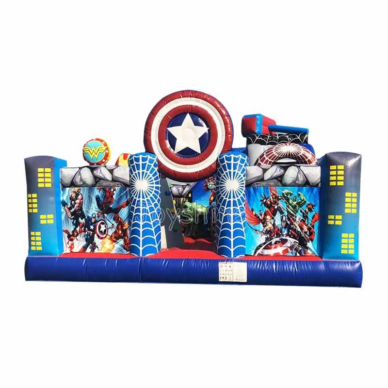 Super Hero Bouncy Castle Jumping Bouncer Kids Outdoor Inflatable Game Bounce