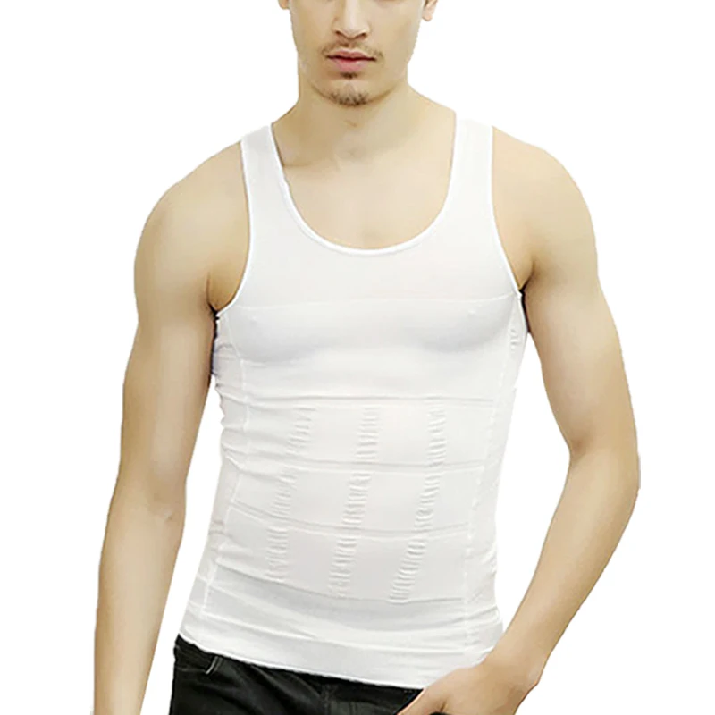 Men Compression Elastic Body Shapewear Vest Slimming Workout Exercise Sports Running Slim Shirt