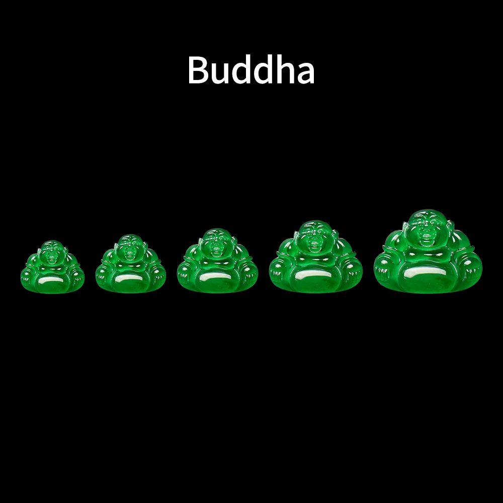 Certified Jadeite Buddha Pendant Green Jadeite Star-Shaped Charm High Quality Natural Stone 2ct Weight