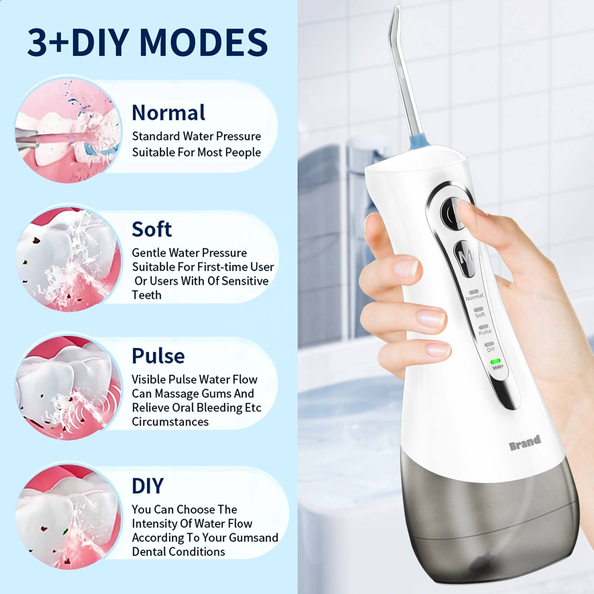 New arrival Oral Irrigator Portable Teeth Cleaning Cordless Irrigation Care Electric Tank Pick Water Dental Flossers