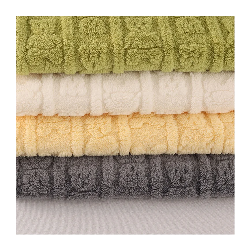 Eco-friendly 100% cotton soft jacquard fabric Shu velveteen Sherpa cotton fabrics for clothing for home Blanket Textile