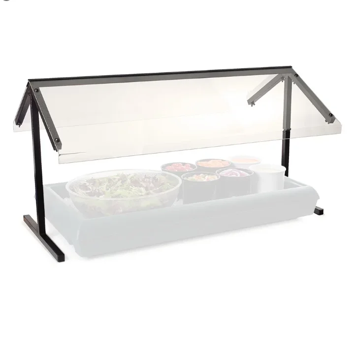 TMJ-934 Acrylic School Restaurant Sneeze Screen Portable Food Screen Market Stall Sneeze Guard With Stainless Frame