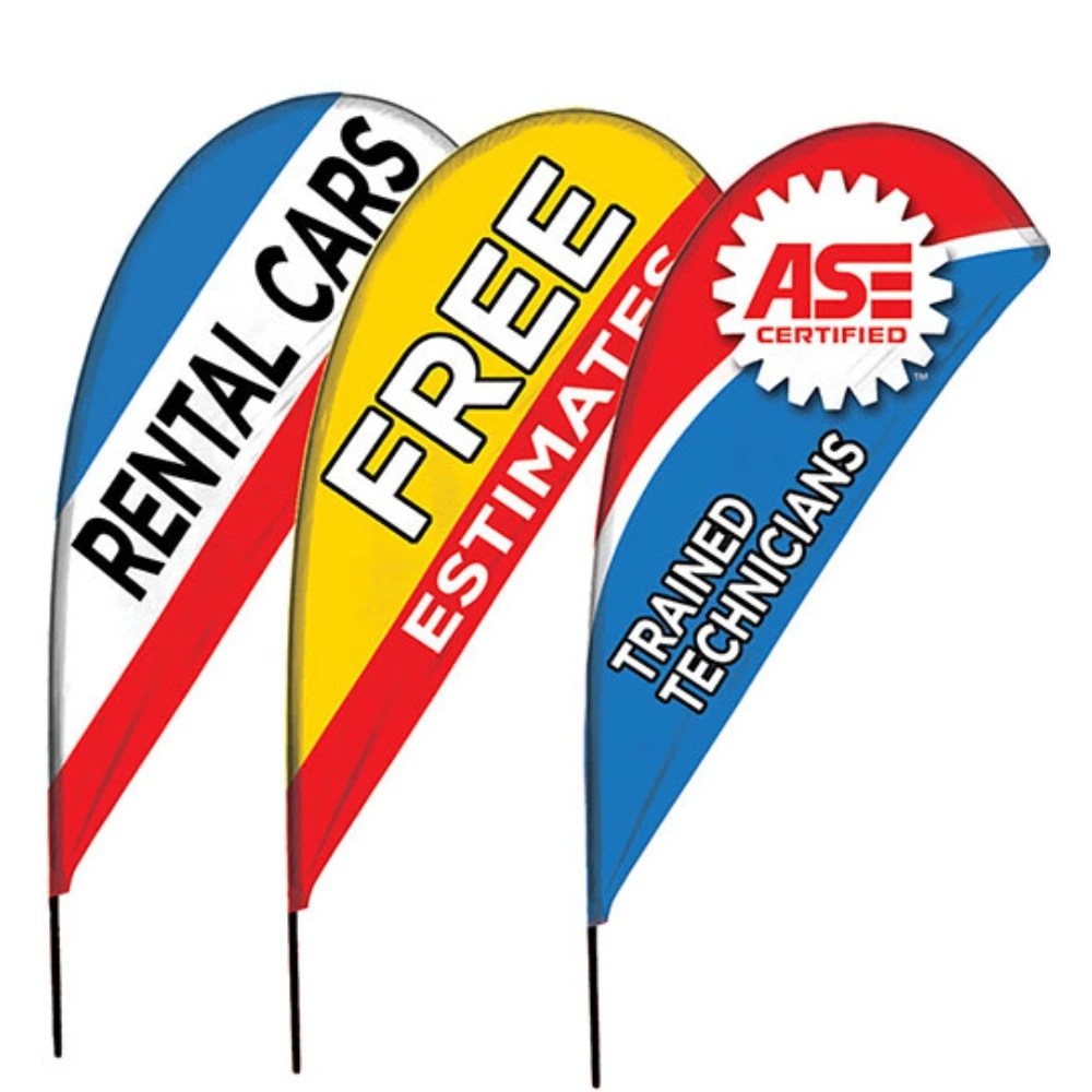 Custom Logo Teardrop Car Mini Window Flying Flag Beach Flags Model for Indoor Outdoor Event Advertising Flying Banner
