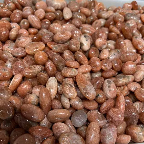 Polished Golden Sunstone Crystal Gravel Healing Stone Tumbled Stone