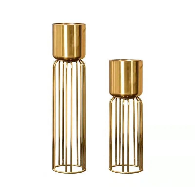 luxury nordic gold metal home wedding creative home decor ornaments flower display stand planters pot for indoor plants