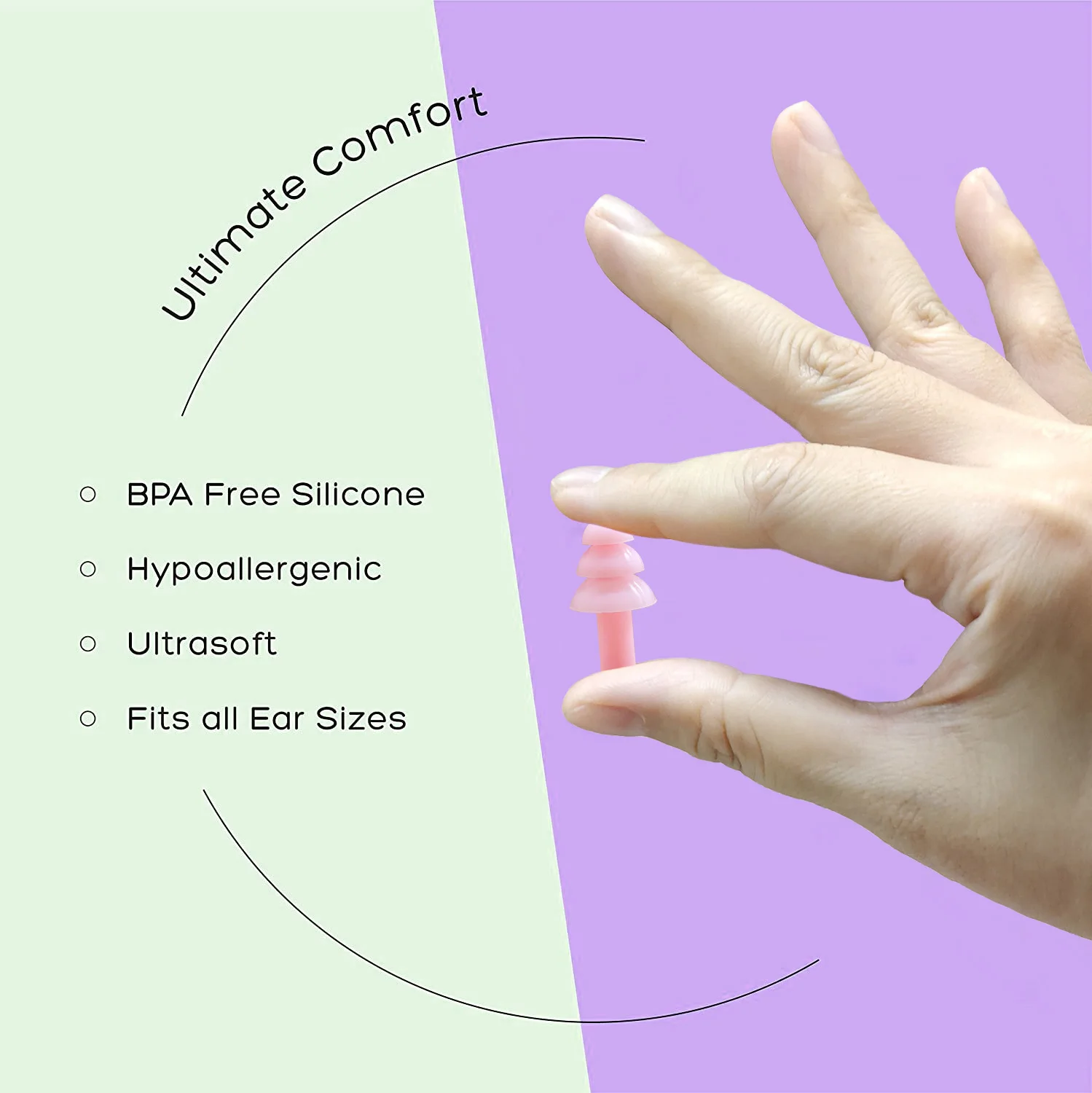 Individually Wrapped Soft Silicone Reusable Earplugs 32dB