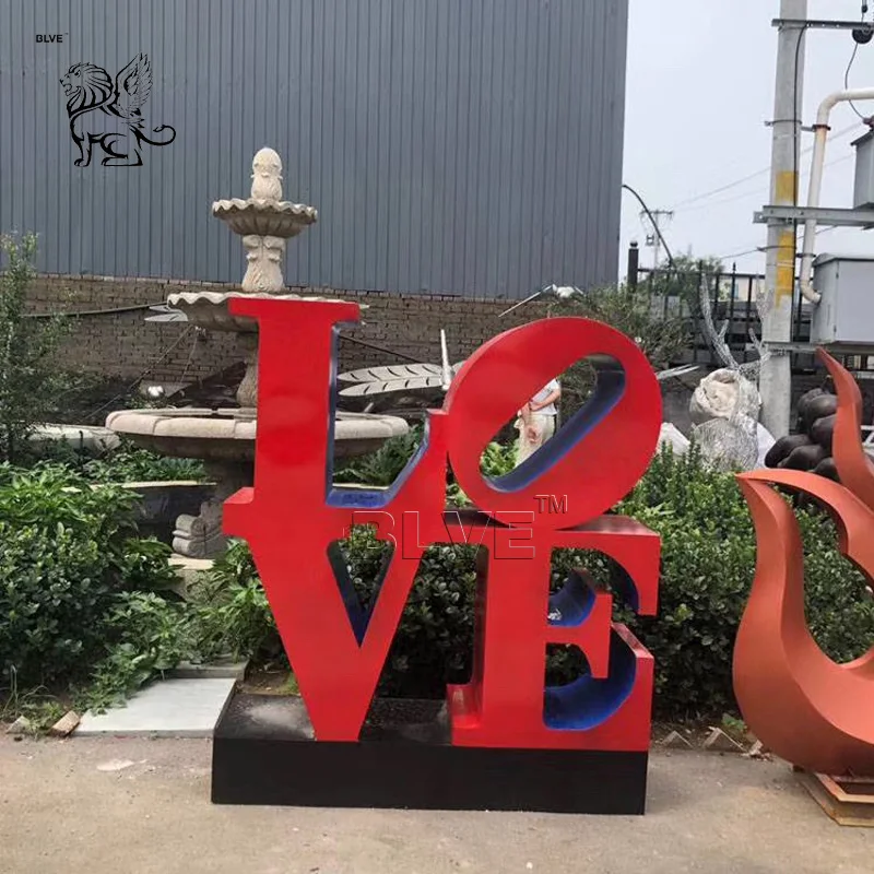  Большой открытый квадратный слова love скульптура из стекловолокна пейзаж