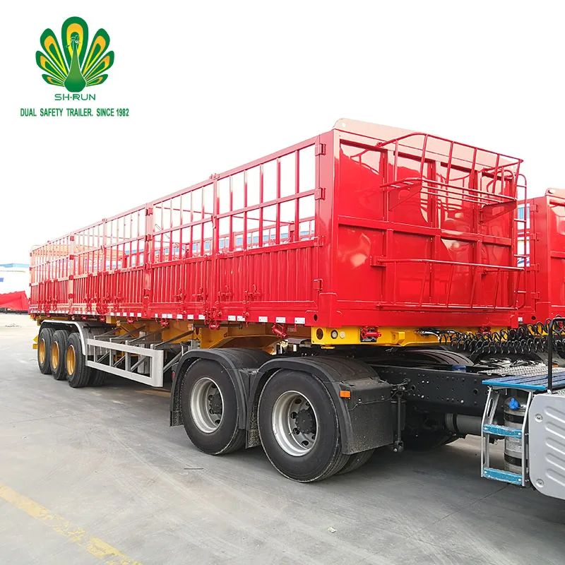 The 3-axis animal livestock cargo fence canglan semi-trailer made of high-strength steel