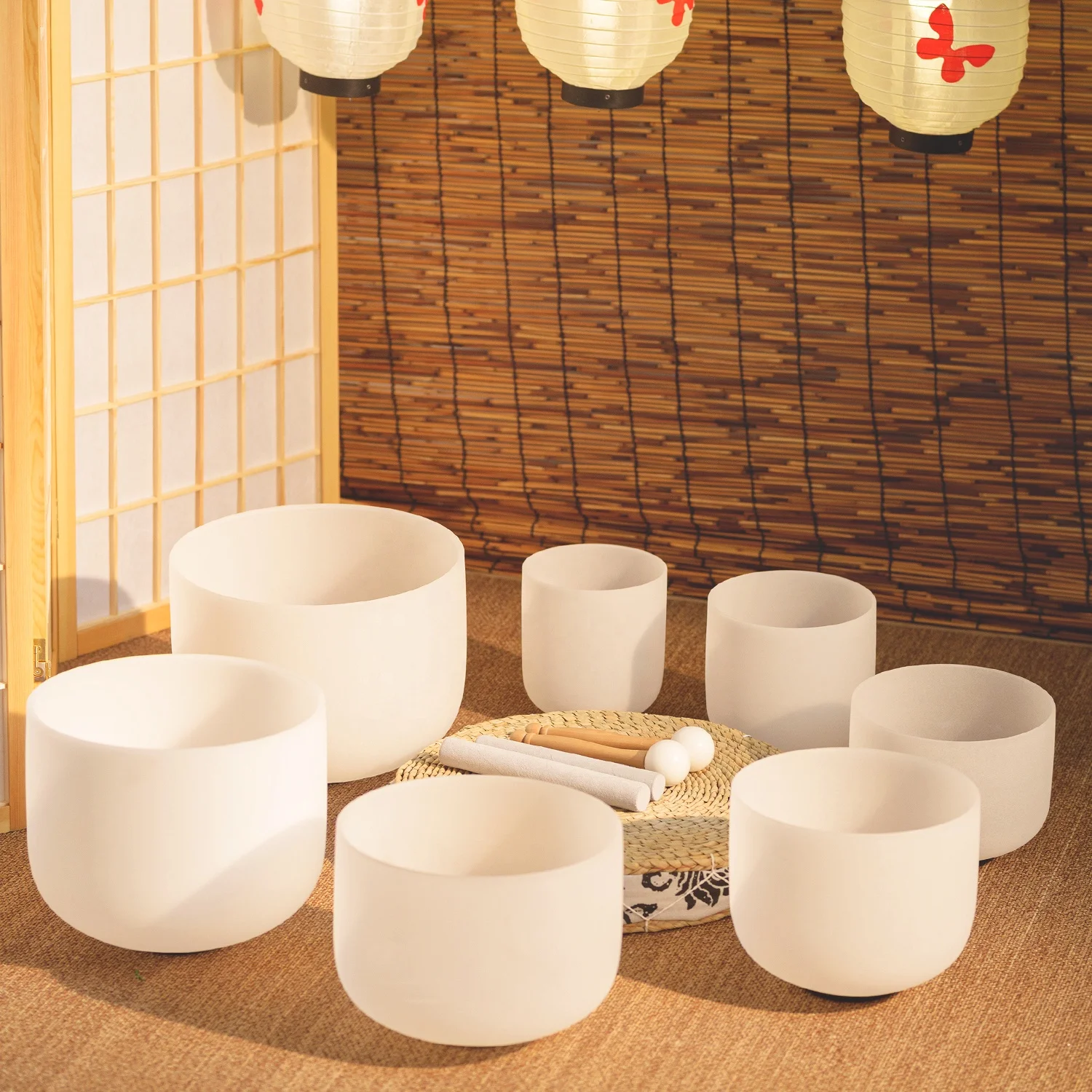 KVKA Wholesale 7 Chakra Tuned 432hz or 440hz Sound Healing Crystal Singing Bowl Set