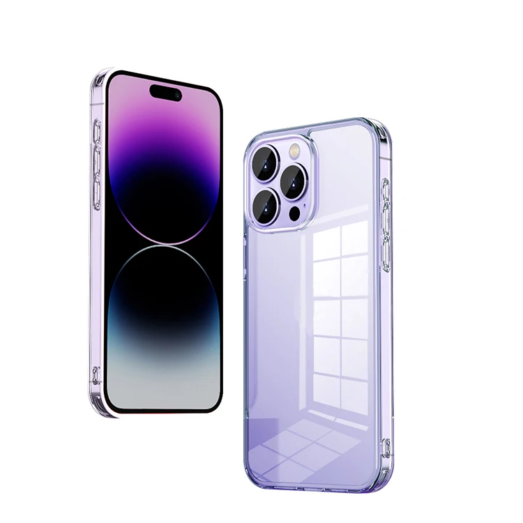 High quality Transparent  Crystal Clear TPU Luxury  tempered glass Phone Case for iPhone 15 Pro 14 13 12 11Pro Max