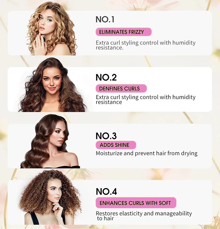 Private Label Add Shiny Natural Curl Defining Shine Gel To Define 4C Hair Curls