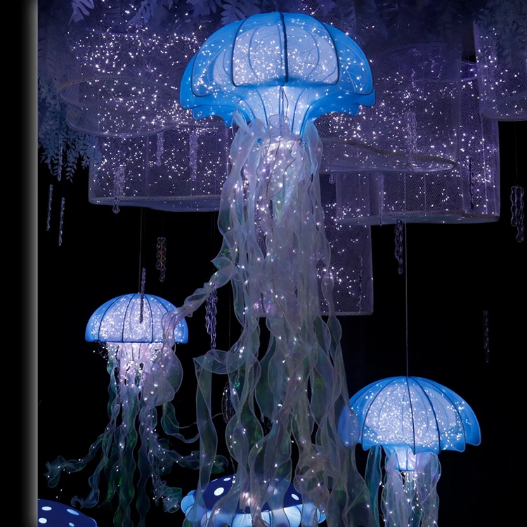 Jellyfish Shape Design For Banquet Hall Wedding Light Hotel Chandelier Light for High Ceilings Decoration Modern Chandelier
