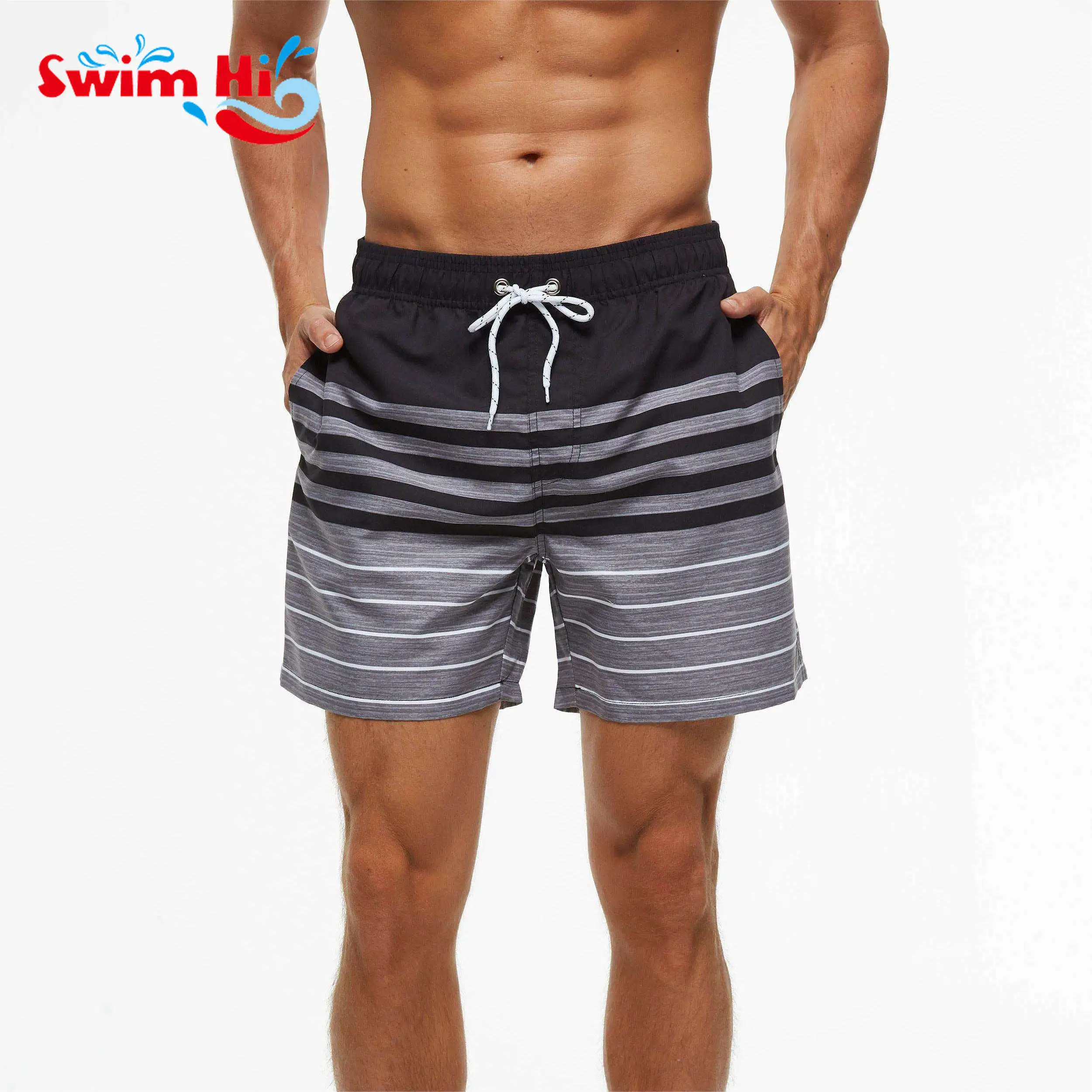 Wholesale Stock Clothes Man Short Summer Nice Striped Print Board Shorts Beach Shorts For Men