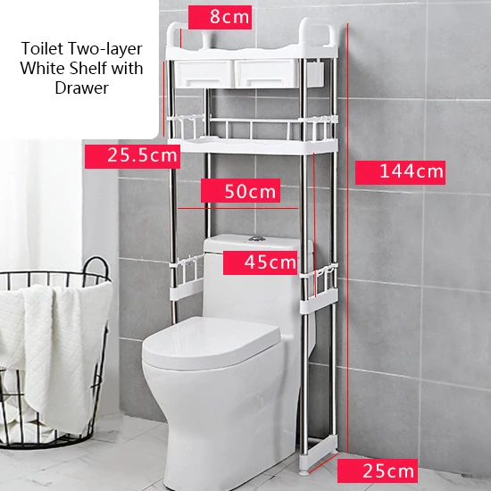 Bathroom Washing Machine Bathroom Shelf Toilet Restroom Floor Toilet Rack Punch Free Washbasin Storage Shelf
