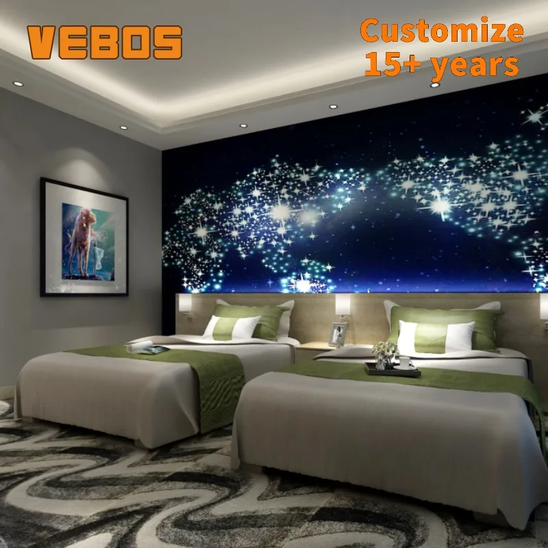 Завод полный индивидуальные деревянные гостиничный набор мебели для спальни и современный дизайн гостиничного номера 5 звезд