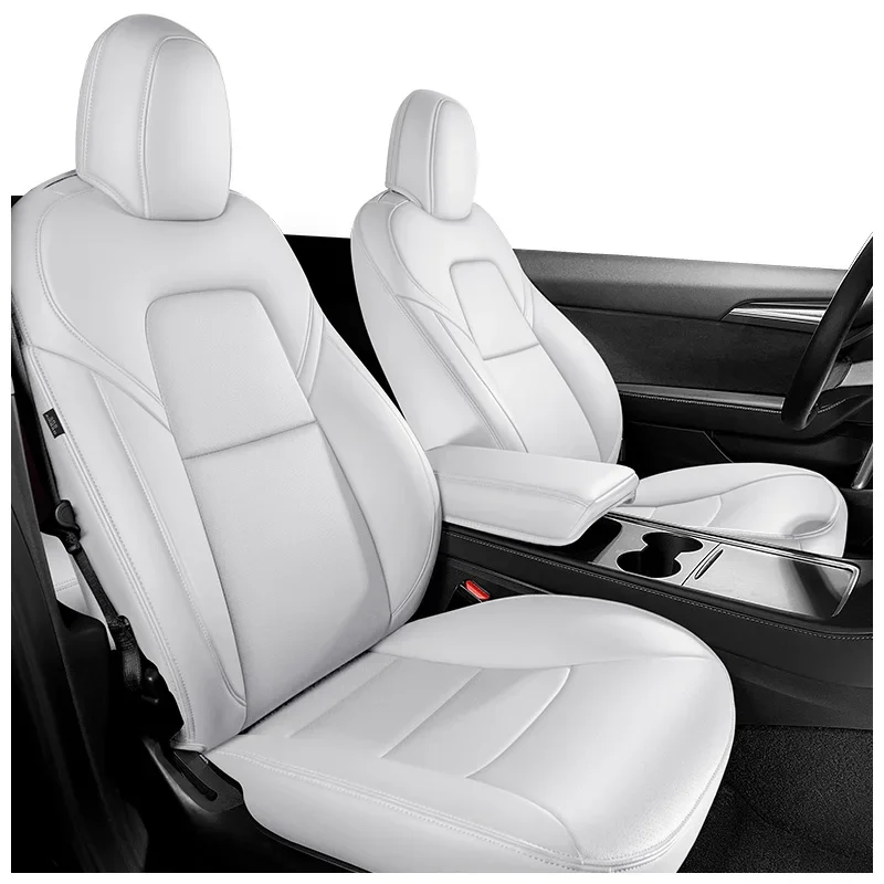 Fit Tesla Model Y PU Car Seat Cover Nappa Leather Seats Protector Full Surround Style Customized Interior Accessories