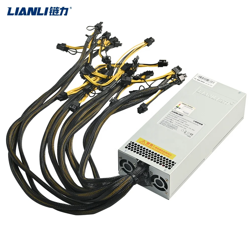 Power Supply 24v Lianli low noise high power supply 2500W 8gpu rig server case psu