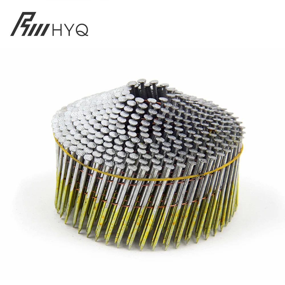 Factory Wholesale Rubber Binding Coated Varnish 25x50m Bulk Weld Wooden Wire Pneumatic Gun Use Coil Pallet Nails