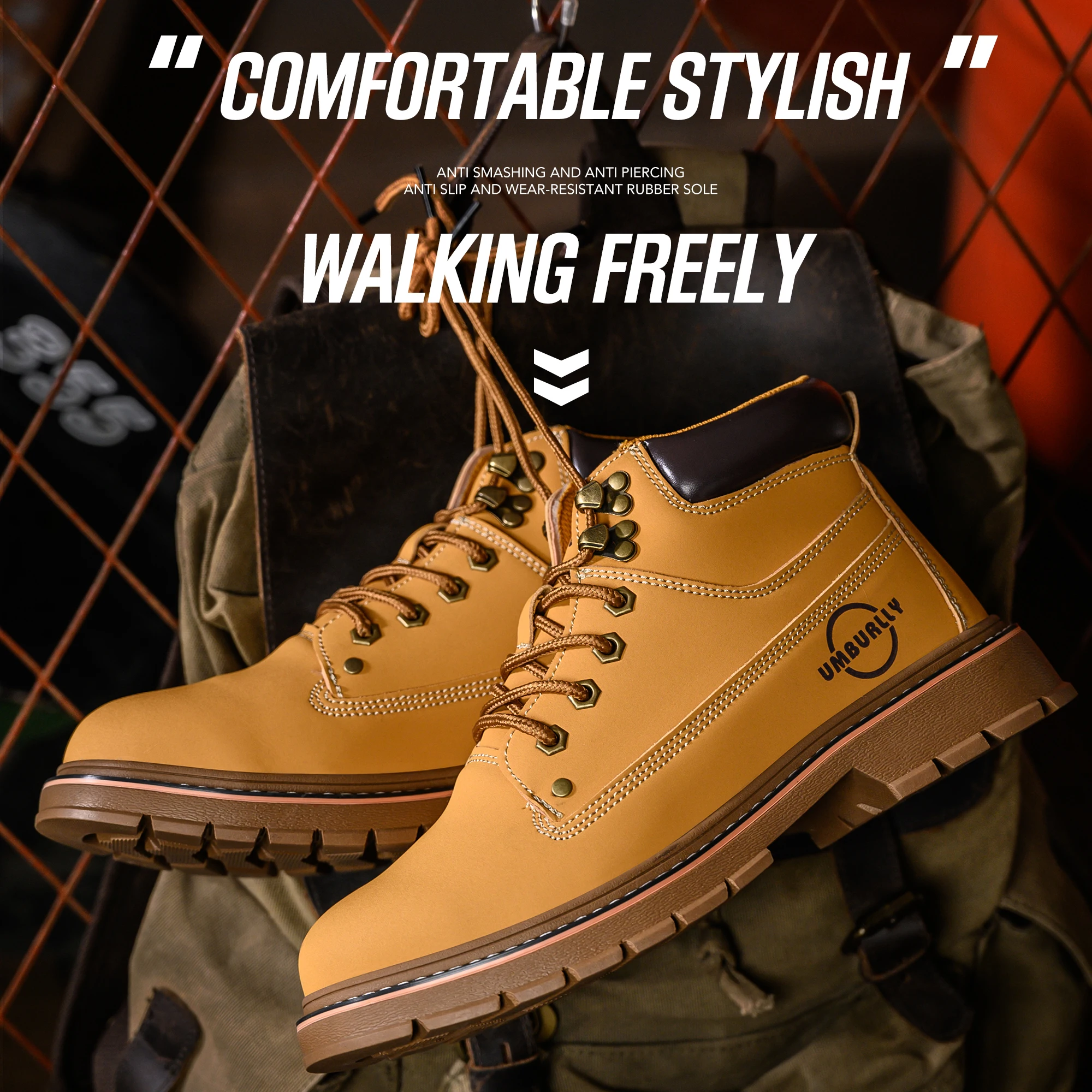 Special Anti-smashing and Puncture Safety Shoes Genuine Leather Light Breathable Soft Bottom Sport Hiking Safety Boot