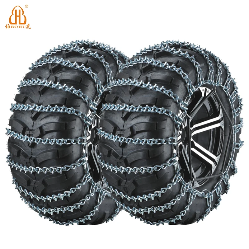 BOHU chain manufacturer alloy steel ATV chain zinc plated anti-skid snow mush chain for wheels
