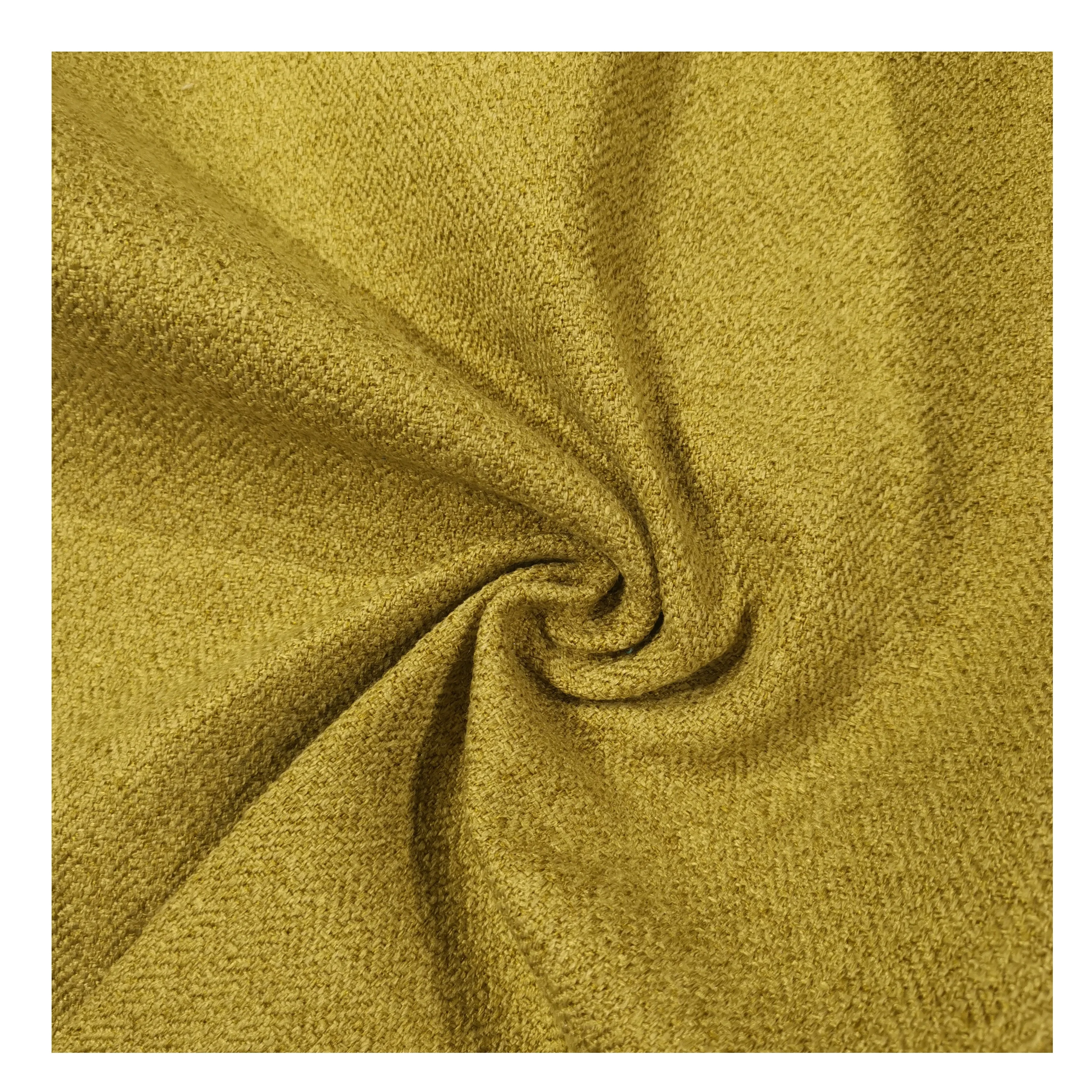 XDR190 low cost imitation linen 100% polyester linen fishbone pattern sofa cover fabric