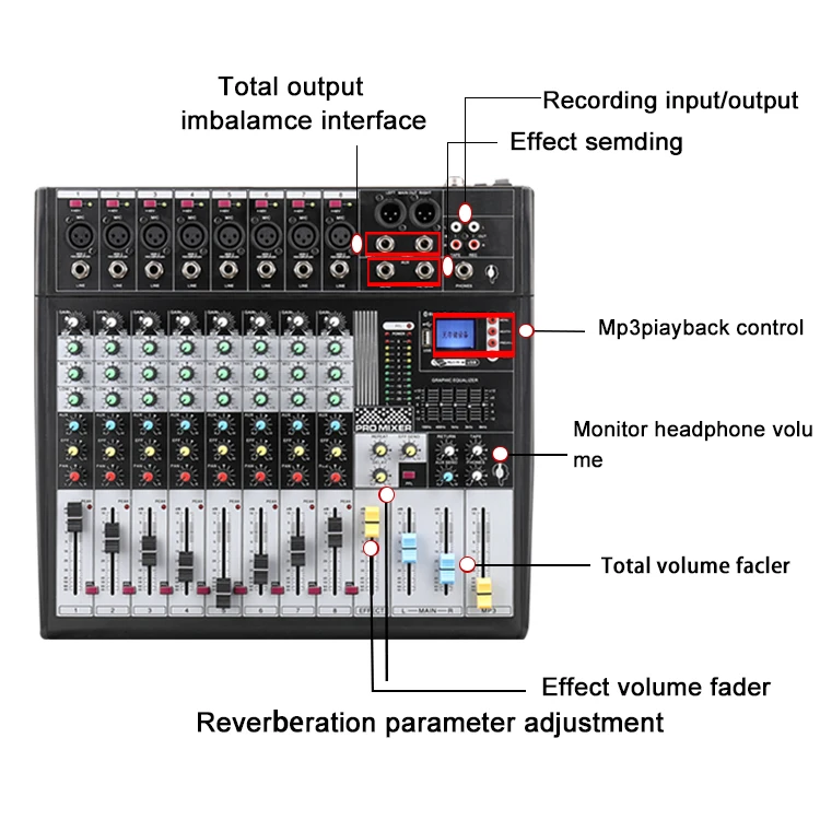 Wholesale 8 Channel Audio Mixer Low Price DJ Controller/Audio Console Mixer