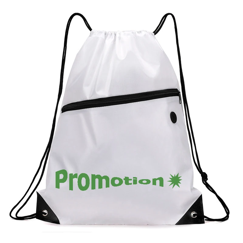 Custom Logo Promotional Plain Polyester Shopping Drawstring Bag Nylon Carry Draw String Gift Gym Bag Sports Backpack Bag