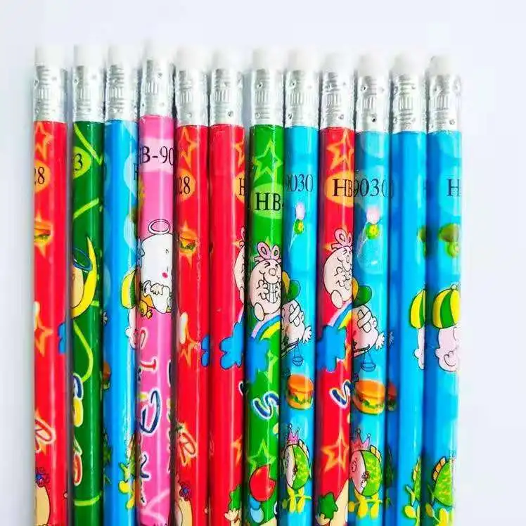 Оптовая продажа, карандаш для студентов с надписью Global flag, черный карандаш HB