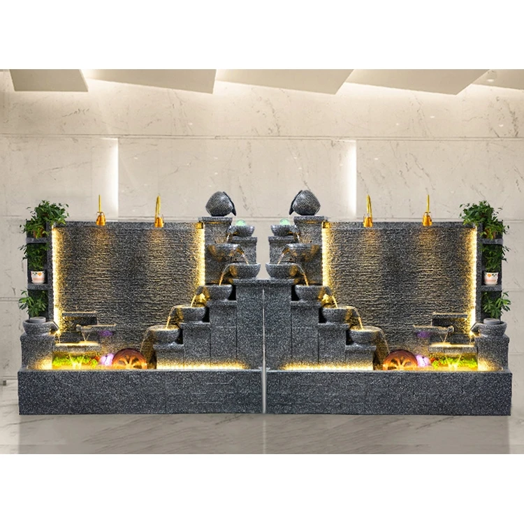 Hot Sale Marble Indoor Outdoor Decorative Waterfall Exquisite luxury Granite Stone Water Wall Fountain