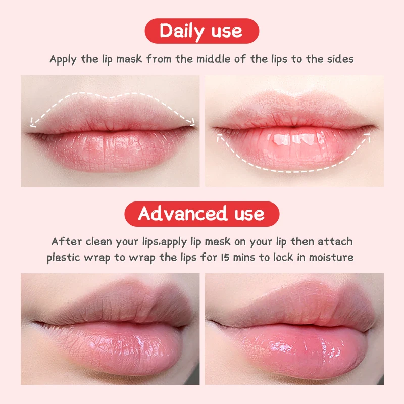 Plumper Repair Treatment Reduce Lip Fine Lines Natural Moisturizing Strawberry Lip Mask