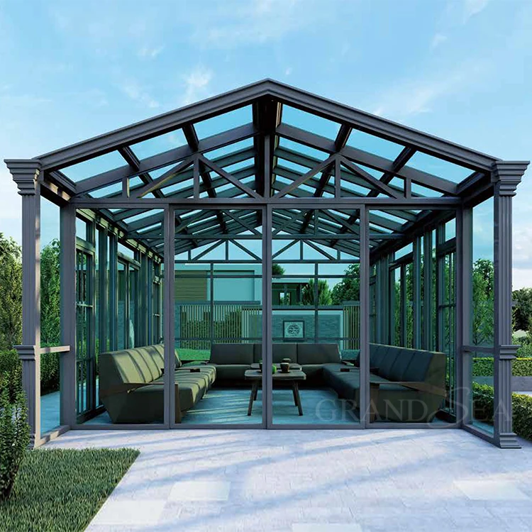 Индивидуальная рама на крышу алюминиевое стекло веранда солнцезащитные очки консерватория зеленый дом продажу